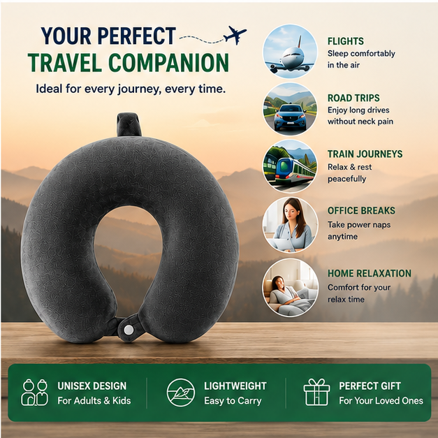 Kryvora TravelHug | Soft Plush Neck Pillow for Comfortable Travel